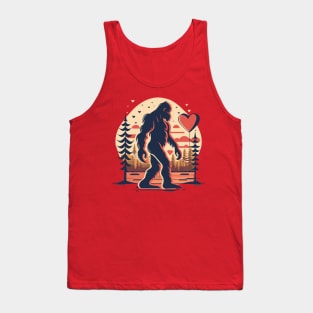 Bigfoot Heart Valentines Day Boys Men Love Sasquatch Believe Tank Top